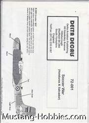 DELTA DECALS 1/72  SOCCER WARS HONDURAS AND SALVADOR