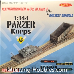 Dragon 1/144 Panzer KorpsPlattformwagen w/Pz.III Ausf.F + Railway Gondola