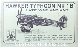 HIGH PLANES MODELS 1/72 Hawker Typhoon Mk 1B Late War Variant