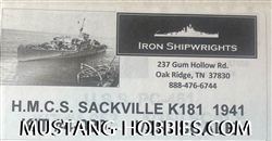 IRON SHIPWRIGHT  1/350 Canadian Flower Class Corvette 1940 version-Extended Forecastle