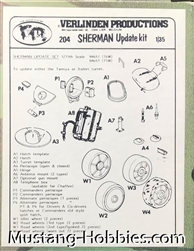 VERLINDEN PRODUCTIONS 1/35 Sherman up date kit